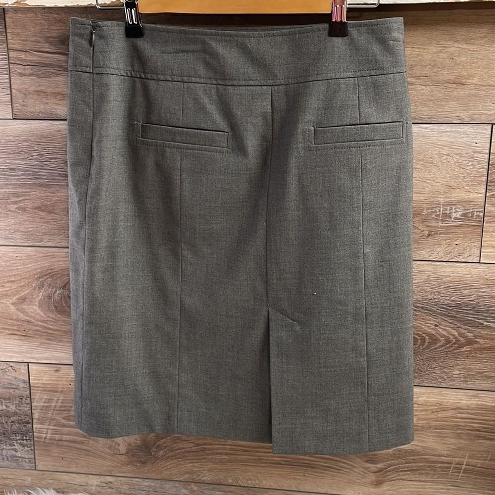 Nue Options Women’s Straight Pencil Skirt Side Zip Back Pockets Gray Size 10P - Picture 2 of 5